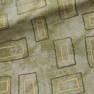 Olive Green Geometric Fabric 1/2 Yard Craft Material Rectangle‎ Design